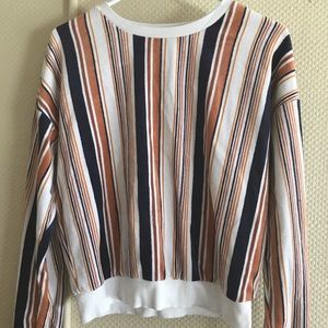 Forever 21 faux suede striped sweater